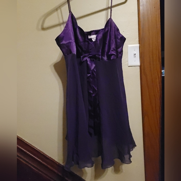 Victoria's Secret Plum Purple Sateen Silk Chiffon Lingerie Teddy size XL - Picture 8 of 11